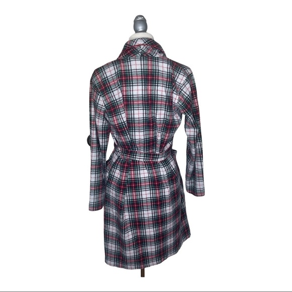 Lauren Ralph Lauren Green Label Satin Piping Plaid Insignia Crest Robe S - Picture 4 of 8